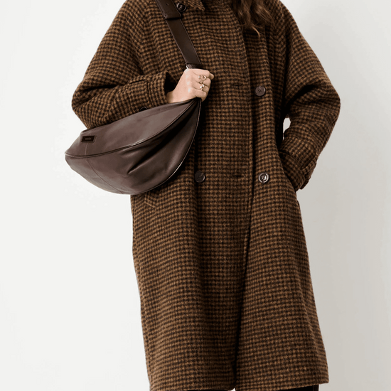 Young Ideas & Henmores -Bleechecks Check Coat -Selvawood Brown -XS