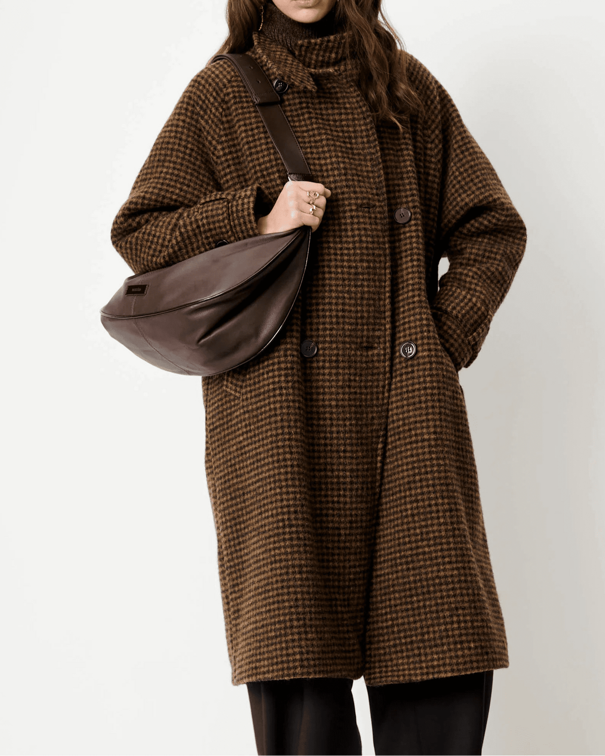Young Ideas & Henmores -Bleechecks Check Coat -Selvawood Brown -XS