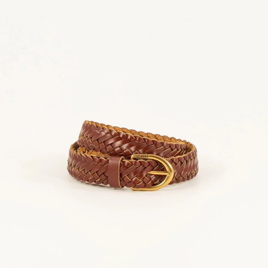 Young Ideas/Henmores - Bonito Crosshatch Leather Belt - Cognac - S