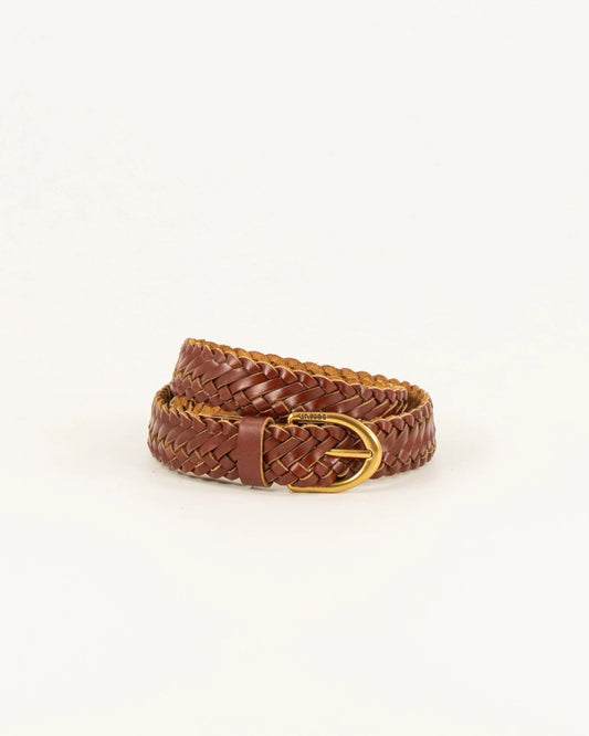 Young Ideas/Henmores - Bonito Crosshatch Leather Belt - Cognac - S