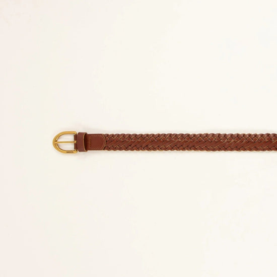 Young Ideas/Henmores - Bonito Crosshatch Leather Belt - Cognac - S