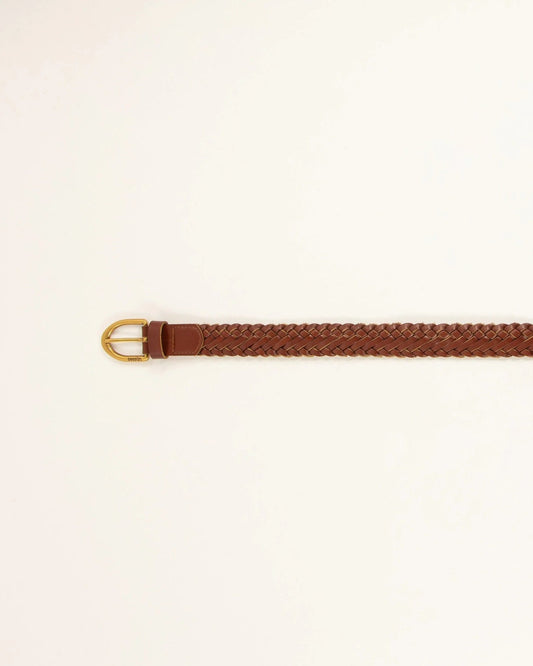 Young Ideas/Henmores - Bonito Crosshatch Leather Belt - Cognac - S