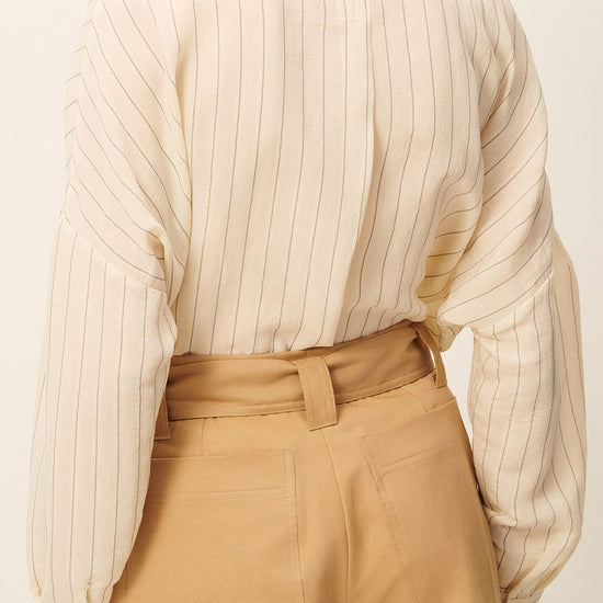 Young Ideas/Henmores - Botan Striped Relaxed Shirt - Milky White - XS