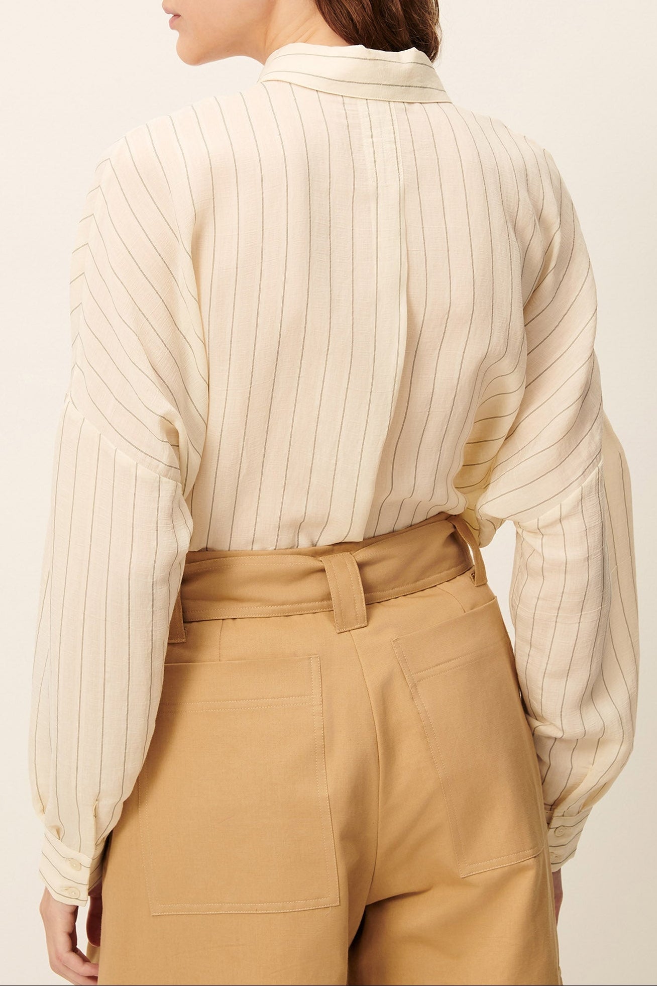 Young Ideas/Henmores - Botan Striped Relaxed Shirt - Milky White - XS