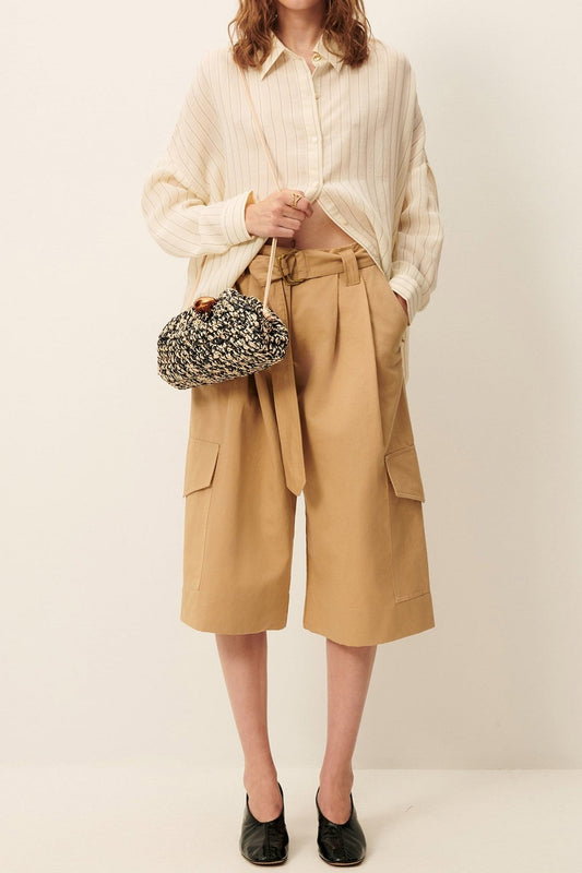 Young Ideas/Henmores - Botan Striped Relaxed Shirt - Milky White - XS