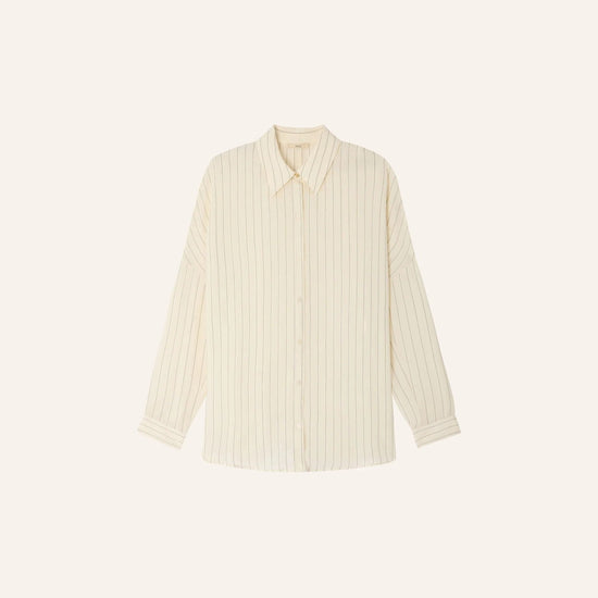 Young Ideas/Henmores - Botan Striped Relaxed Shirt - Milky White - XS
