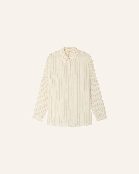 Young Ideas/Henmores - Botan Striped Relaxed Shirt - Milky White - XS
