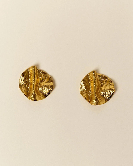 Young Ideas/Henmores - Brittae Dore Crinkle Earrings - Gold - OS