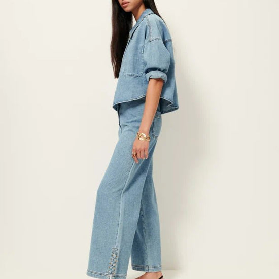 Young Ideas/Henmores - Campomoro Leg Tie Detail Jeans - Azuru - 8
