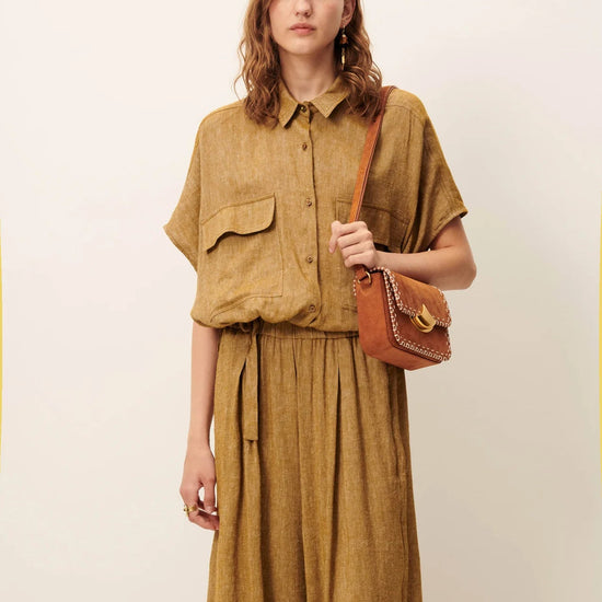 Young Ideas/Henmores - Cazaless Side Tie Shirt - Pampa - XS