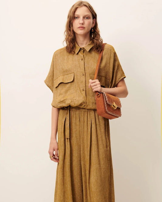 Young Ideas/Henmores - Cazaless Side Tie Shirt - Pampa - XS