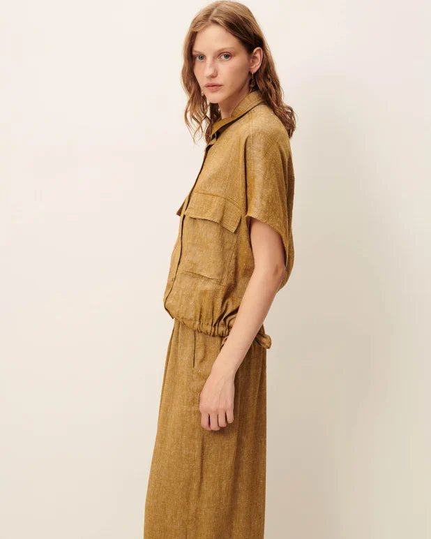 Young Ideas/Henmores - Cazaless Side Tie Shirt - Pampa - XS