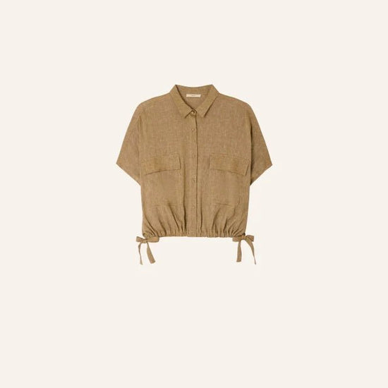 Young Ideas/Henmores - Cazaless Side Tie Shirt - Pampa - XS