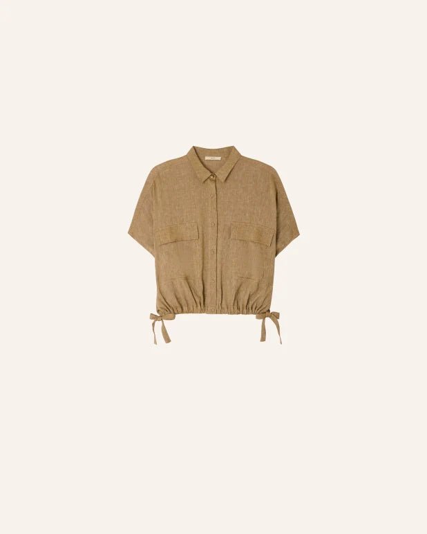 Young Ideas/Henmores - Cazaless Side Tie Shirt - Pampa - XS