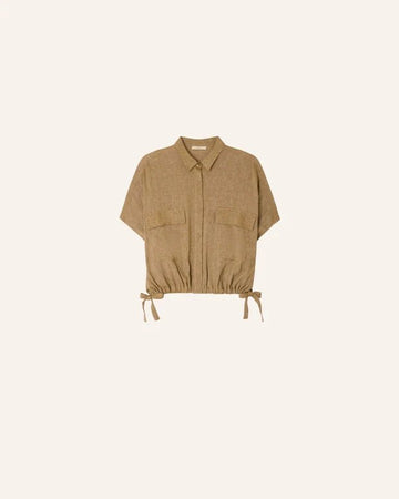 Young Ideas/Henmores - Cazaless Side Tie Shirt - Pampa - XS