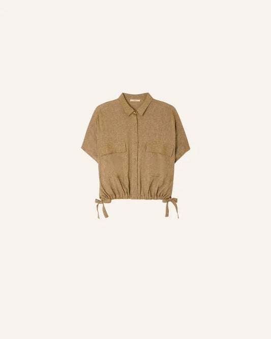 Young Ideas/Henmores - Cazaless Side Tie Shirt - Pampa - XS