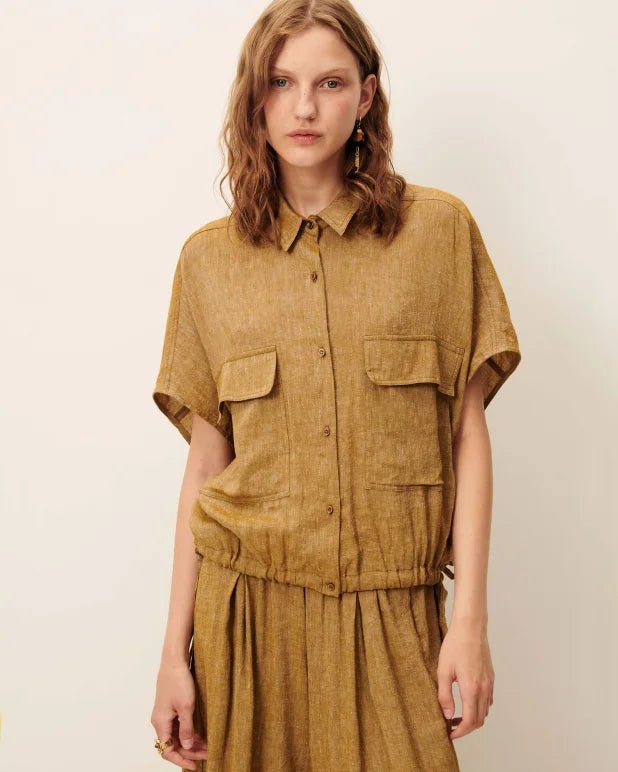 Young Ideas/Henmores - Cazaless Side Tie Shirt - Pampa - XS