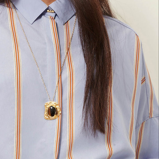 Young Ideas/Henmores - Celona Striped Oversize Shirt - Sky Blue - XS