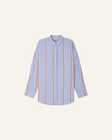 Young Ideas/Henmores - Celona Striped Oversize Shirt - Sky Blue - XS
