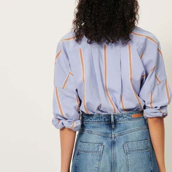 Young Ideas/Henmores - Celona Striped Oversize Shirt - Sky Blue - XS