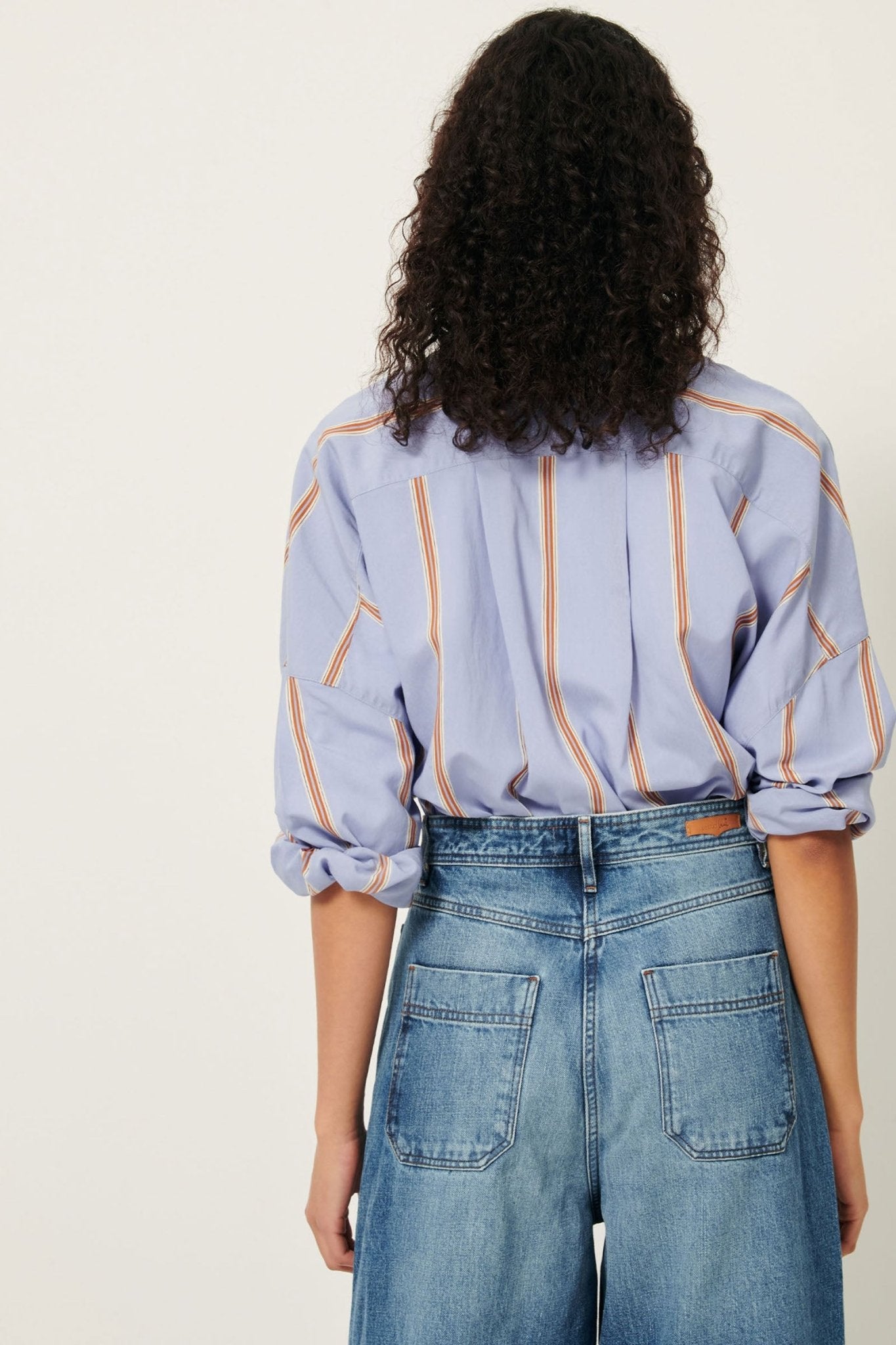 Young Ideas/Henmores - Celona Striped Oversize Shirt - Sky Blue - XS