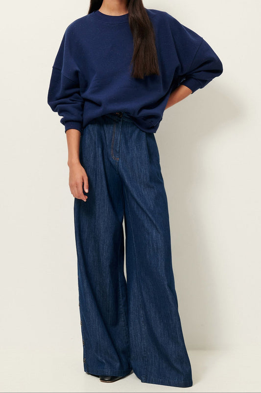 Young Ideas/Henmores - Chebbi Crew Neck Sweatshirt - Blazer Blue - XS