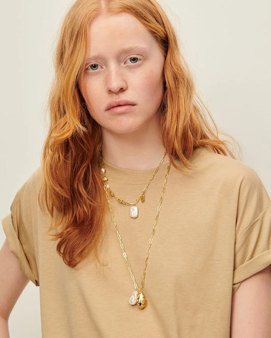 Young Ideas/Henmores - Choya Pearl R Dore Short Necklace - Gold - OS