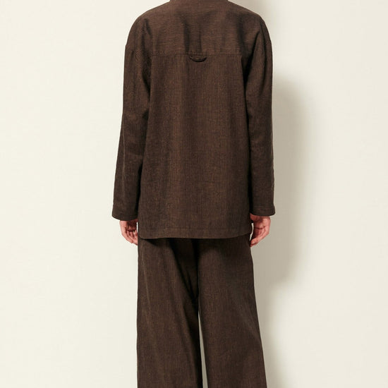 Young Ideas/Henmores - Dasum Pinstripe Wide Leg Trousers - Cafe Do Mato - 8