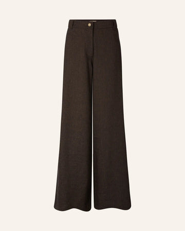 Young Ideas/Henmores - Dasum Pinstripe Wide Leg Trousers - Cafe Do Mato - 8