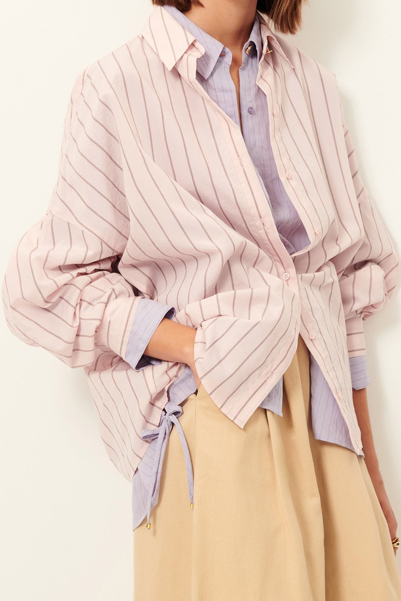 Young Ideas/Henmores - Dazik Striped Shirt - Rose Pink - XS