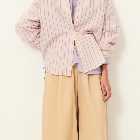 Young Ideas/Henmores - Dazik Striped Shirt - Rose Pink - XS