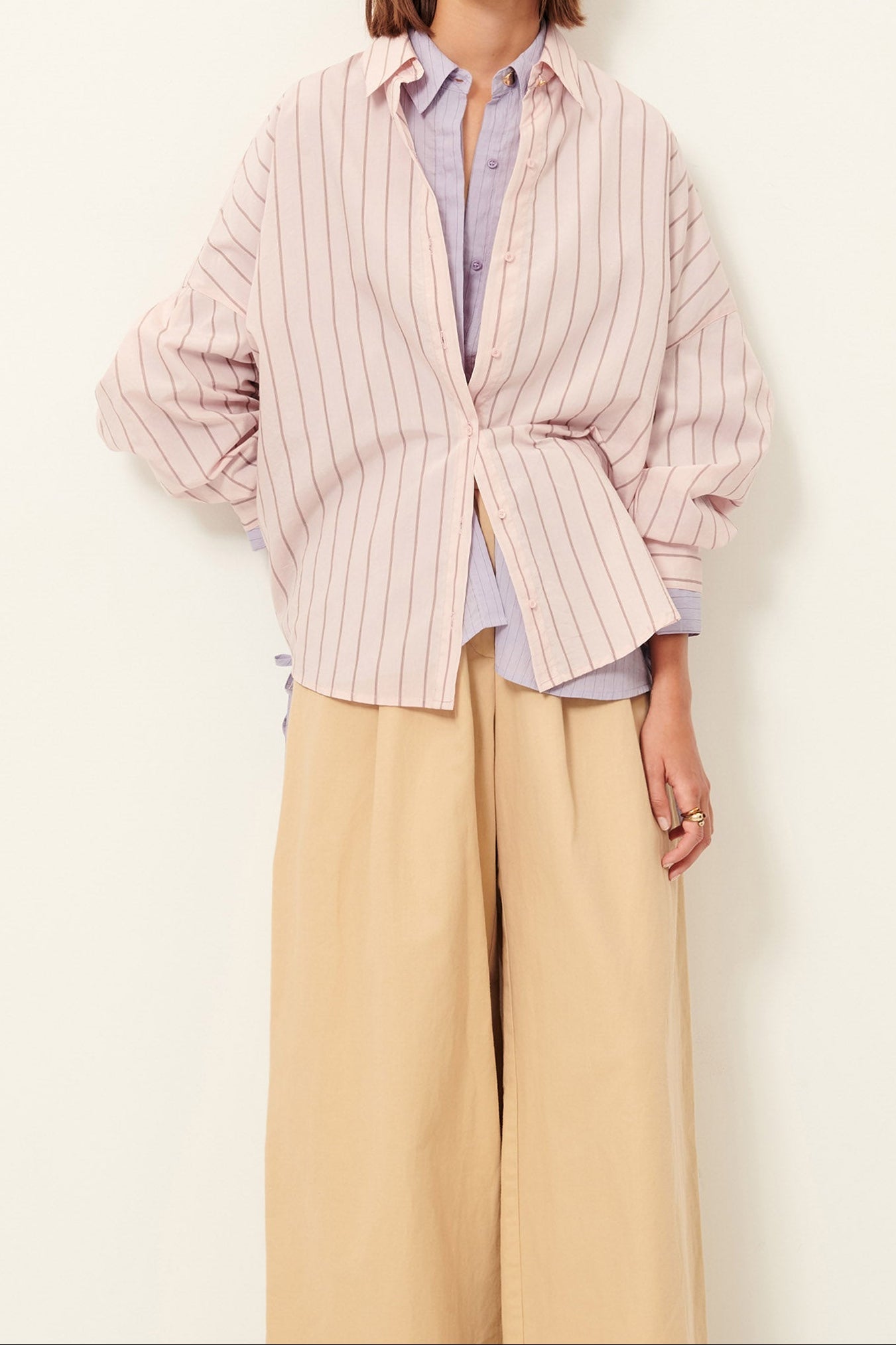 Young Ideas/Henmores - Dazik Striped Shirt - Rose Pink - XS