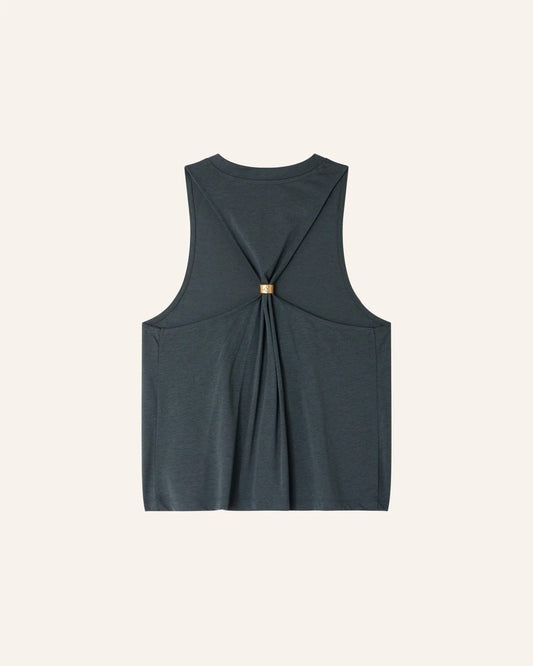 Young Ideas/Henmores - Diven Drop Back Sleeveless Top - Dark Grey - XS
