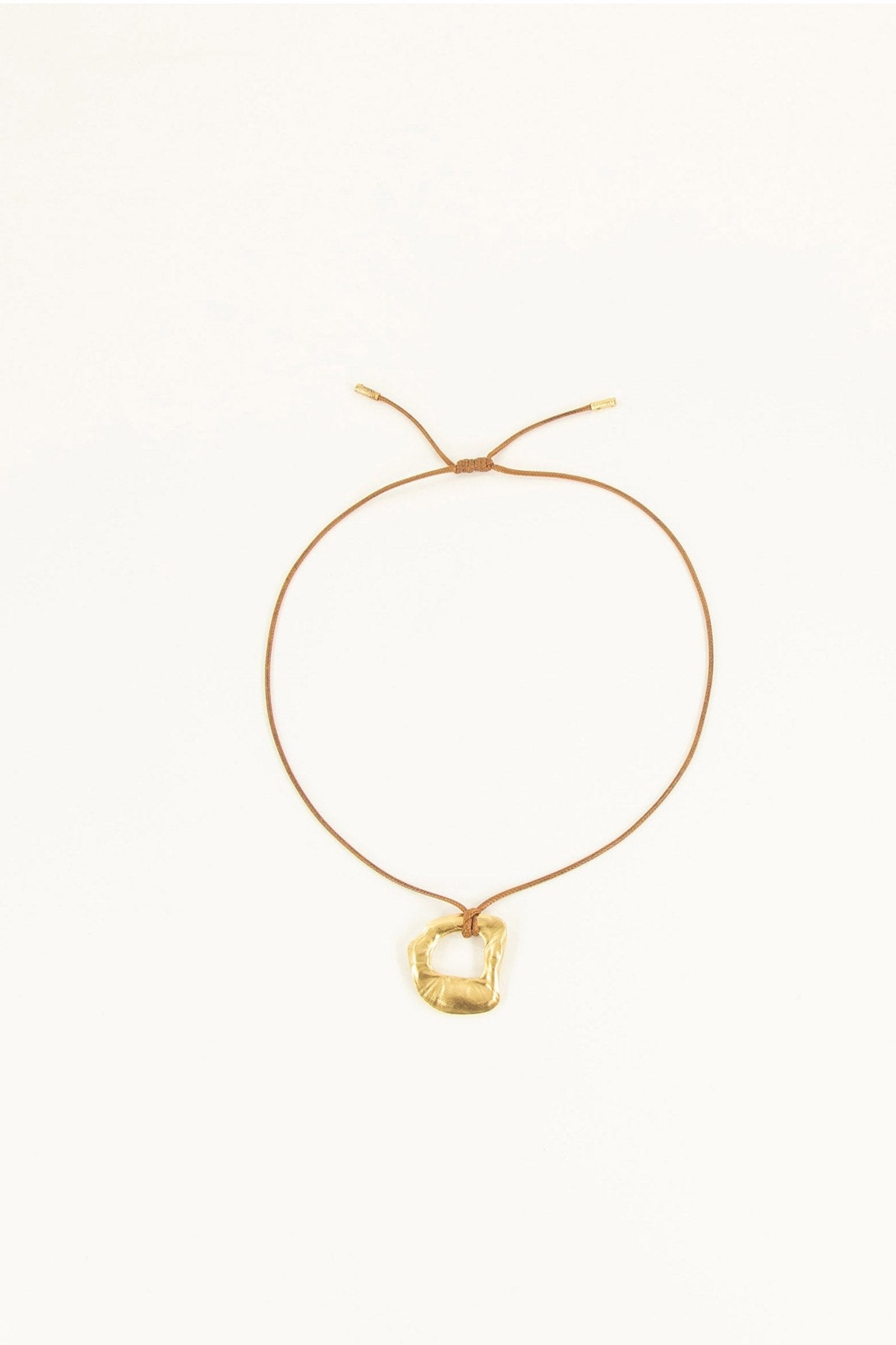 Young Ideas/Henmores - Drew Pendant Cotton Long Necklace - Brown/Gold - OS