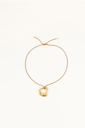 Young Ideas/Henmores - Drew Pendant Cotton Long Necklace - Brown/Gold - OS