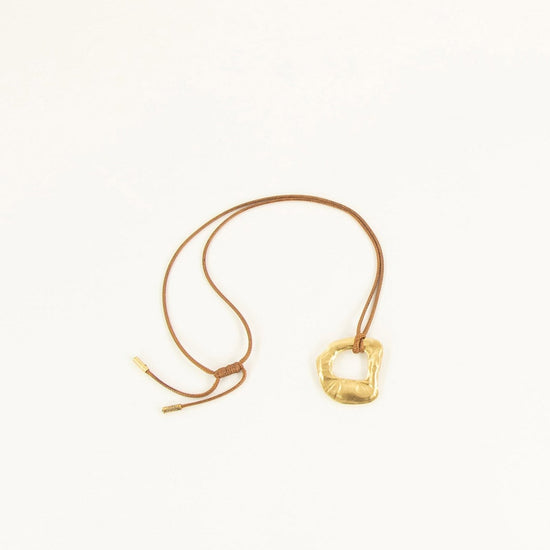 Young Ideas/Henmores - Drew Pendant Cotton Long Necklace - Brown/Gold - OS