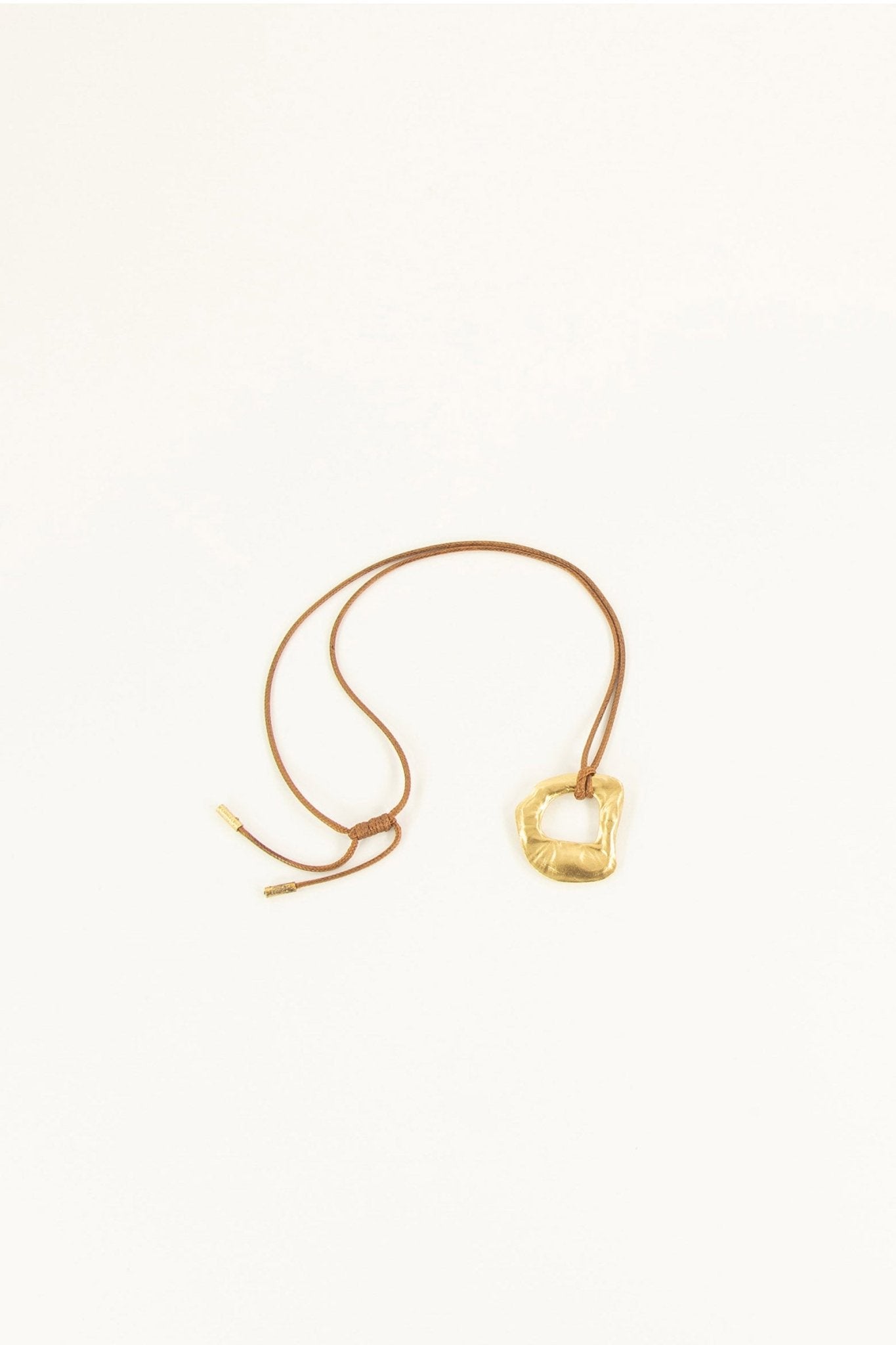 Young Ideas/Henmores - Drew Pendant Cotton Long Necklace - Brown/Gold - OS