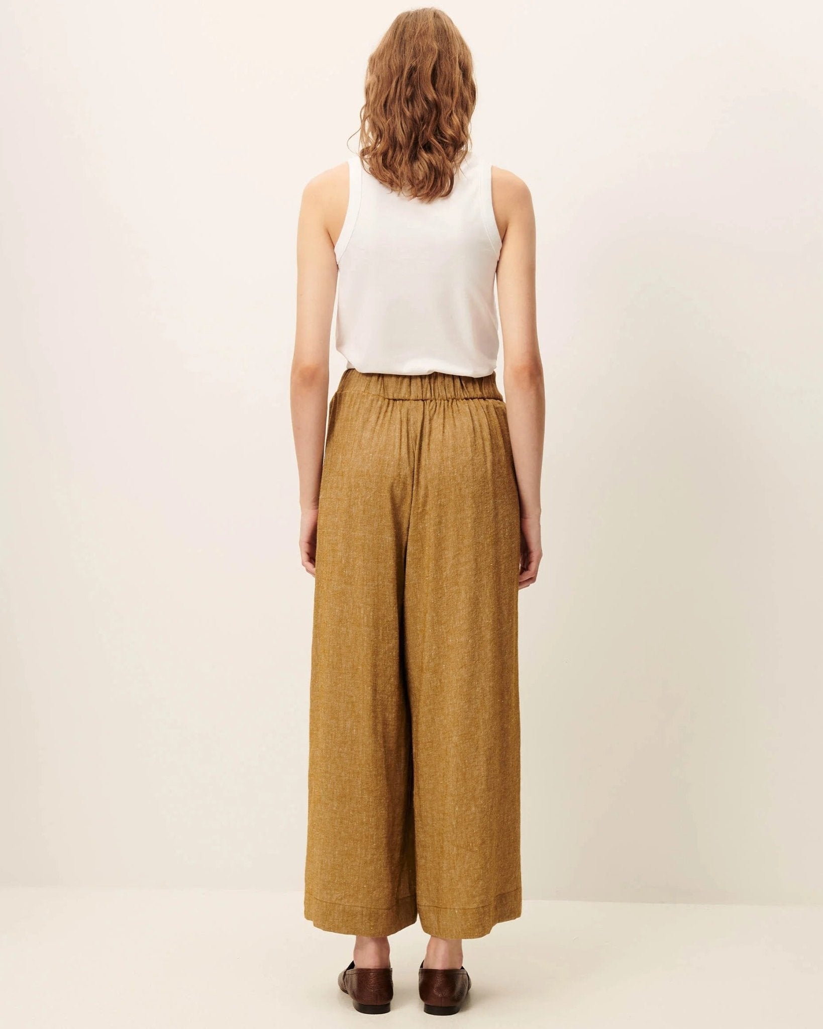 Young Ideas/Henmores - Isla Minima Relaxed Wide Leg Trousers - Pampa Tan - 8