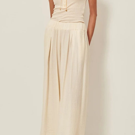 Young Ideas/Henmores - Isla Minima Relaxed Wide Leg Trousers - Cream - 8