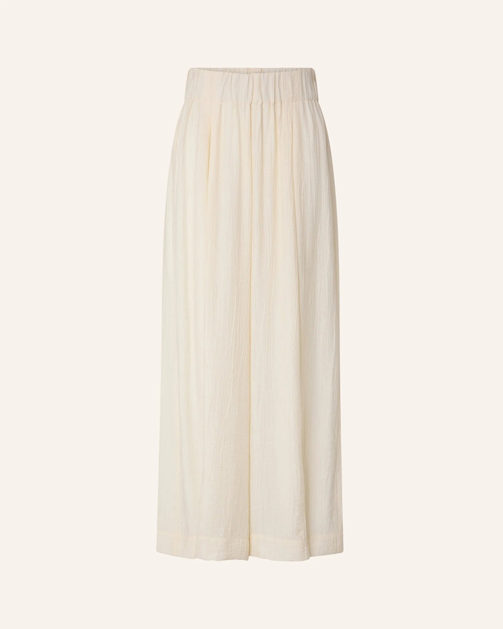 Young Ideas/Henmores - Isla Minima Relaxed Wide Leg Trousers - Cream - 8
