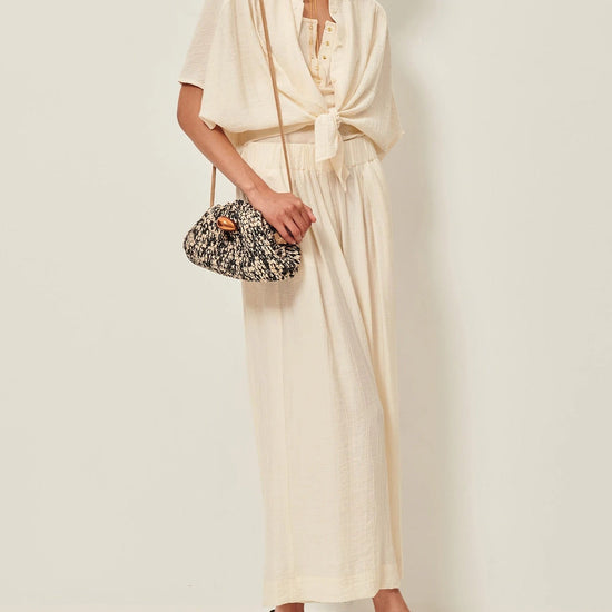 Young Ideas/Henmores - Isla Minima Relaxed Wide Leg Trousers - Cream - 8