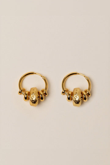 Young Ideas/Henmores - Leelo Dore Small Hoop Earrings - Gold - OS