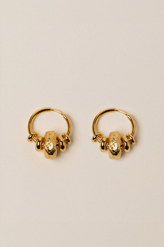 Young Ideas/Henmores - Leelo Dore Small Hoop Earrings - Gold - OS