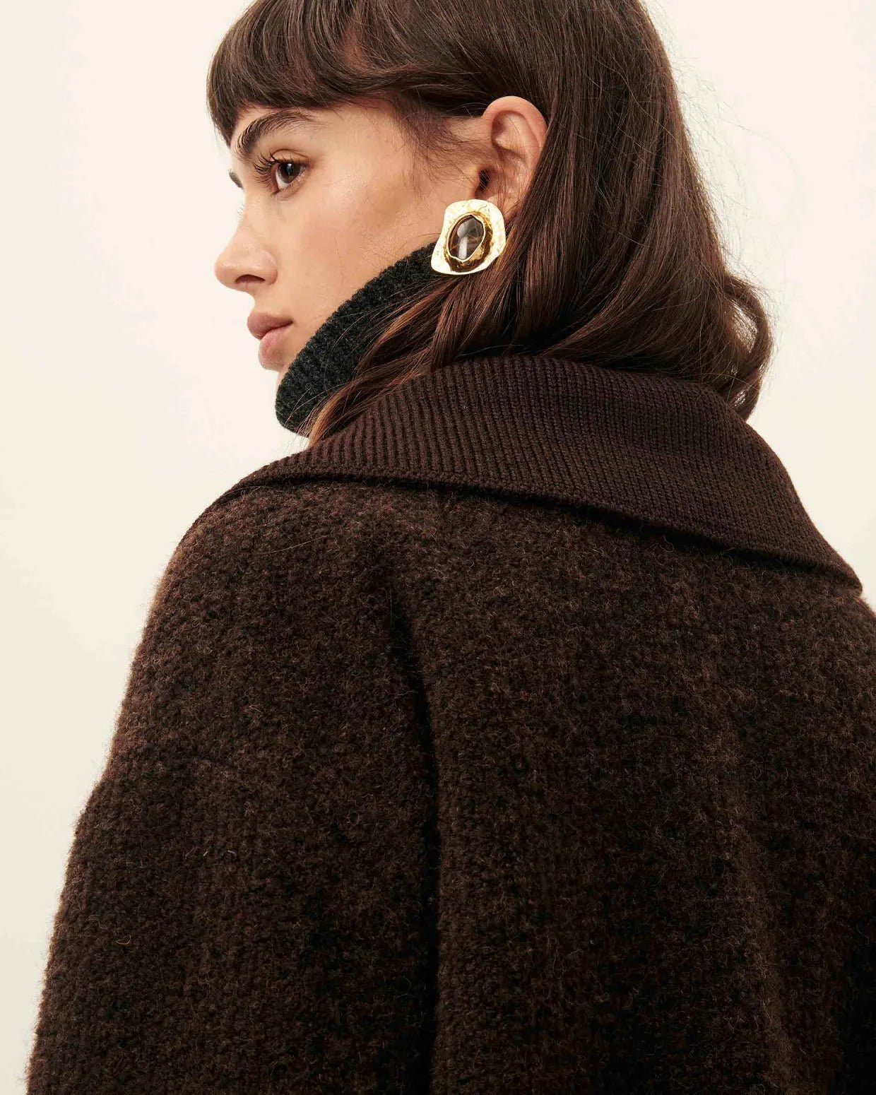 Young Ideas/Henmores - Lizzie Tiger Eye Earrings - Gold - OS