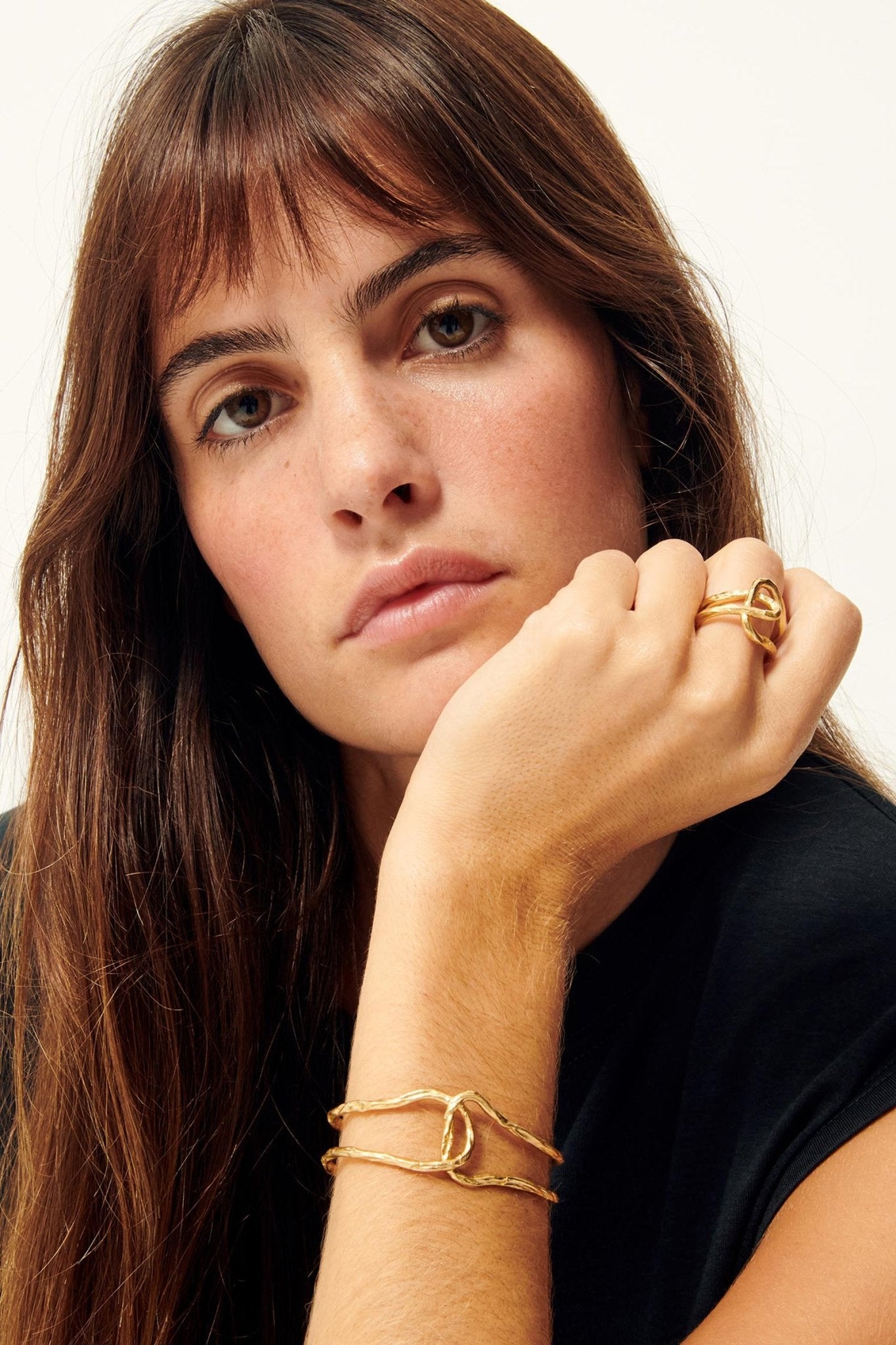 Young Ideas/Henmores - Maiao R Interlinked Dora Ring - Gold - OS