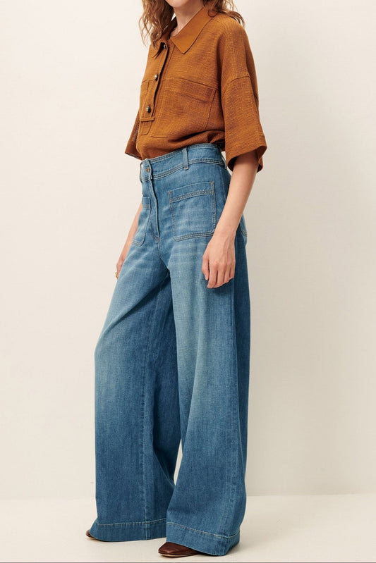 Young Ideas/Henmores - Manhablue Relaxed Flare Jeans - Bay Blue - 8