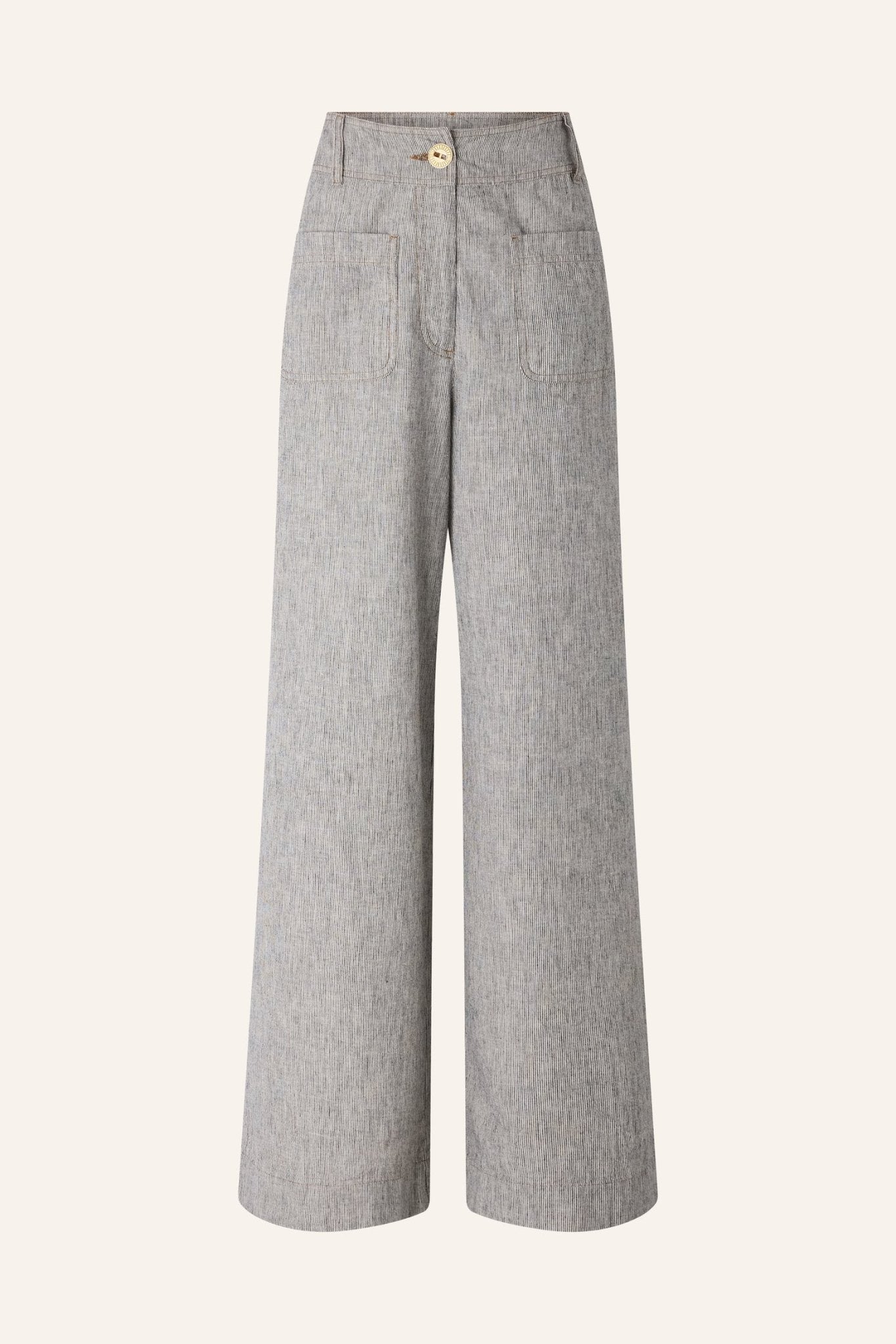 Young Ideas/Henmores - Manhatti Wide Leg Double Pocket Trousers - Carbonella Blue - 8