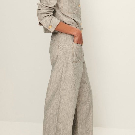 Young Ideas/Henmores - Manhatti Wide Leg Double Pocket Trousers - Carbonella Blue - 8