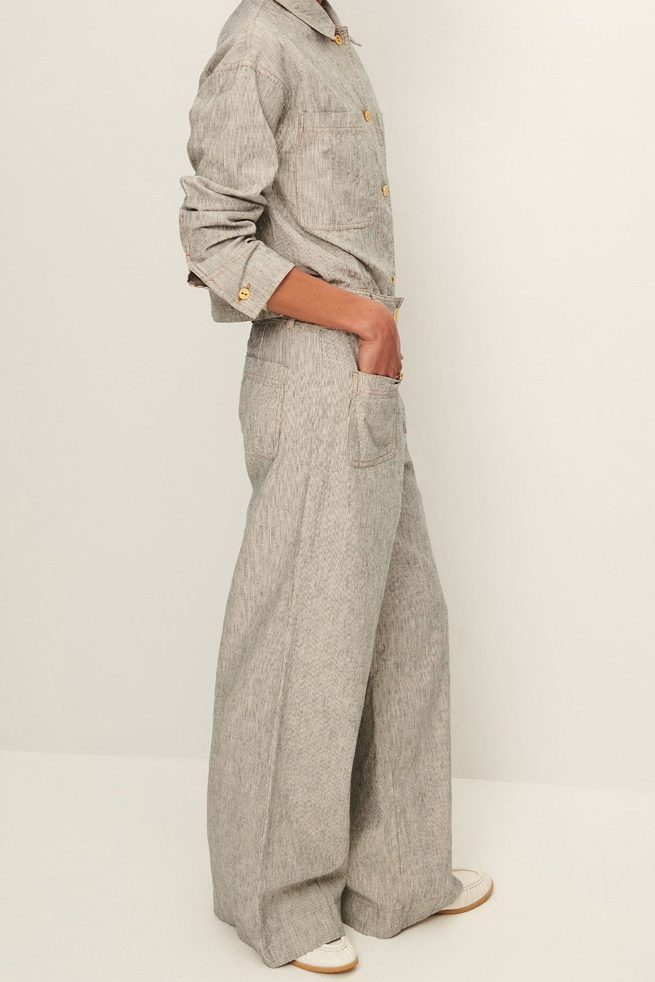 Young Ideas/Henmores - Manhatti Wide Leg Double Pocket Trousers - Carbonella Blue - 8