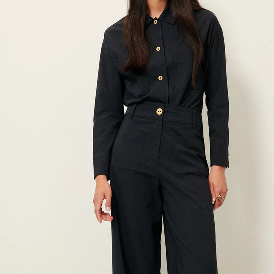 Young Ideas/Henmores - Manhatti Wide Leg Double Pocket Trousers - Carbonella Blue - 8